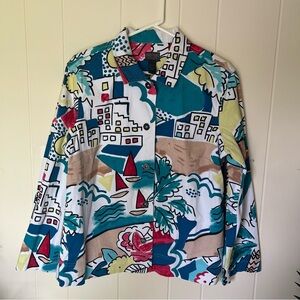 Chico's Vibrant Coastal Print Blazer
